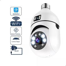 Câmera Segurança Wifi Dupla Lentes Lâmpada Visão Noturna 360 Ultra Moderna FULL HD1080p