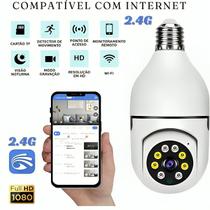 Câmera Segurança Wifi Ip Sem Fio 360 Com Encaixe Lâmpada Bocal Aplicativo Full HD Visão - Bivolt