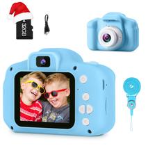 Câmera selfie infantil GKTZ para crianças de 3 a 8 anos com cartão de 32 GB - azul Câmera selfie infantil GKTZ para crianças de 3 a 8 anos com cartão de 32 GB - azul