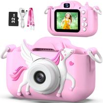 Câmera selfie infantil Goopow para meninas/meninos de 3 a 9 anos com SD de 32 GB