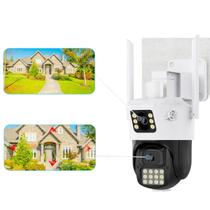 Câmera sem Fio PTZ IP Dome: Visão Noturna em Cores, Detecção Humana AI, Resolução 3MP+3MP
