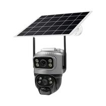 Câmera Solar 4G 8MP 4K Lente Dupla À Prova d'Água Visão Noturna Cartão SIM Integrado CCTV Vídeo IP