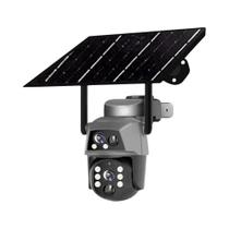 Câmera Solar 4G 8MP 4K WiFi PTZ Dual Lens Auto Tracking CCTV Com Bateria Integrada PEGATAH Para