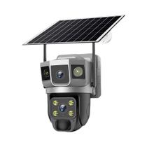 Câmera Solar 4G Com Gravação 24H, Cartão SIM, Visão Noturna Com Luz Infravermelha, Lente Dupla,