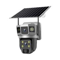 Câmera Solar 4G Com Gravação 24H, Cartão SIM, Visão Noturna Com Luz Infravermelha, Lente Dupla,
