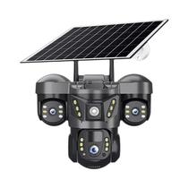 Câmera Solar 4G Com Lente Tripla De 15MP E Zoom De 10X, Vigilância Externa Com Detecção De Movimento