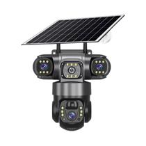 Câmera Solar 4G Externa Com 3 Lentes, Três Telas, WIFI, Webcam IP, Detecção Humana PIR, PTZ, Vídeo Câmera Solar 4G Externa Com 3 Lentes, Três Telas, WIFI, Webcam IP, Detecção Humana PIR, PTZ, Vídeo
