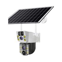 Câmera Solar 4K 4G WiFi IP PTZ - 8MP HD, Lente Dupla, Visão Noturna e Detecção Humana