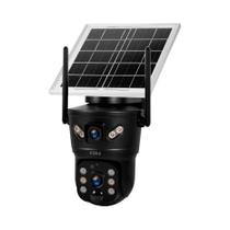 Câmera Solar 6MP WIFI 4G Lente Dupla Externa À Prova D'água Vigilância IP CCTV Vídeo Segurança