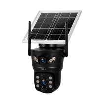 Câmera Solar À Prova d'Água 6MP 4G SIM WIFI Com Lente Dupla Para Vigilância Externa KERUI V380pro