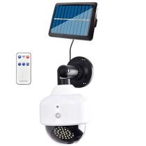 Camera Solar Dome Falsa Luminaria Sensor Movimento Presença Controle Placa Solar Segurança Iluminaçao Casa Predio Rua Jardim Quintal