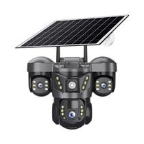 Câmera Solar Externa 15MP Com Zoom 10X, 4G WIFI, PTZ, Lente Tripla, Rastreamento Automático, À Prova