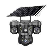 Câmera Solar Externa 15MP Com Zoom 10X, 4G WIFI, PTZ, Lente Tripla, Rastreamento Automático E À