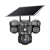Câmera Solar Externa 15MP Com Zoom 10X, 4G WIFI, PTZ, Lente Tripla, Rastreamento Automático E À