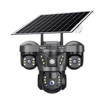 Câmera Solar Externa 15MP Com Zoom 10X, 4G WIFI, PTZ, Lente Tripla, Rastreamento Automático E À