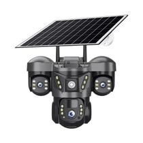 Câmera Solar Externa 15MP Com Zoom 10X, 4G WIFI, PTZ, Lente Tripla, Rastreamento Automático E À
