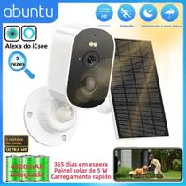 Câmera Solar Externa 5MP WiFi De Vigilância Com Bateria De 4800mAh, Zoom Digital 5X 2MP, Aplicativo