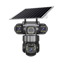 Câmera Solar Externa V380 pro 4G SIM Com Três Lentes, Detecção Humana PIR, PTZ, IP CCTV, Bateria Câmera Solar Externa V380 pro 4G SIM Com Três Lentes, Detecção Humana PIR, PTZ, IP CCTV, Bateria