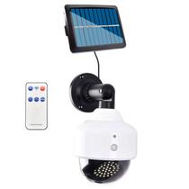 Camera Solar Falsa Dome Luminaria Sensor de Movimento Presença Controle Placa Solar Casa Garagem Quintal Segurança