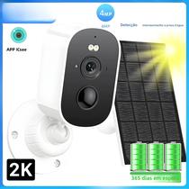 Câmera Solar Sem Fio 2K HD Wifi Para Exterior Detecção Humana Bateria Zoom 5X Proteção Doméstica