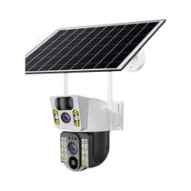 Câmera Solar Sem Fio Para Exterior V380 pro 4G 8MP 4K Com Lente Dupla Wifi IP Visão Noturna