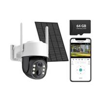 Câmera Solar WiFi 4K HD Externa 8MP Com Lente Dupla Vigilância De Vídeo Sem Fio Com Bateria