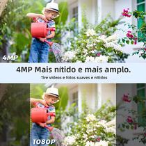 Câmera Solar WiFi 4K HD Externa Com Lente Dupla 2K Vigilância Por Vídeo Sem Fio CCTV iCSee