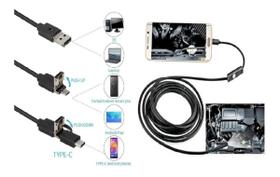 Câmera Sonda Endoscópica Usb Pc 2m Tipo C Prova Água Rigida - New