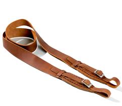 Camera Strap hecho. Comércio justo feito à mão em couro marrom