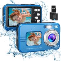 Câmera subaquática HICSHON 4K 48MP à prova d'água com cartão de 64GB