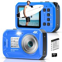 Câmera subaquática Yifecial 64 MP 4K à prova dágua até 5 m, 16 GB