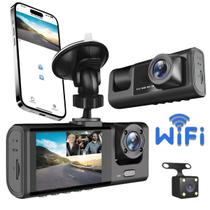 Câmera Veicular 3 Canais Full HD Frontal Interna Traseira DVR Monitoramento