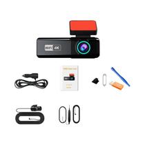 Câmera Veicular 4K WIFI Com Duas Lentes, Visão Noturna 1080P, Sensor G, Monitor De Estacionamento