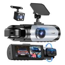 Câmera Veicular Automotiva Tripla Gravador Dashcam Câmera Monitoramento WiFi