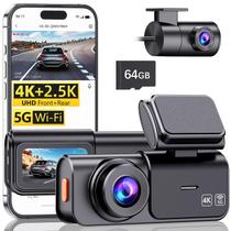 Câmera veicular AXB V3 4K+2.5K dupla com WiFi 5G e cartão de 64 GB