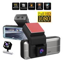 Camera Veicular Duo Automotiva Wifi Lente dupla Cartao de memoria Visor Alta definição Gravador Motorista Aplicativo Dash Cam Filmagem Áudio Monitoram