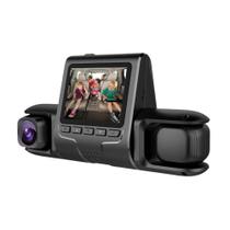 Câmera veicular interna dashcam dvr com visao noturna câmeras dianteira e interior do veículo - LIDERAUTO