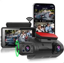 Camera Veicular Interna e Frontal WiFi Dashcam D26 C/ Display Filmadora Automotiva Full HD Carro Segurança Taxi Uber