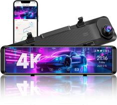 Câmera veicular TUIFAC VT15 para painel e retrovisor 12" 4K WiFi GPS com comando de voz