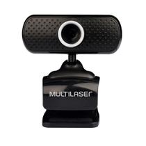 Câmera Webcam Standard 480p 30Fps Multilaser Sensor Cmos Microfone Conexão USB Preto WC051