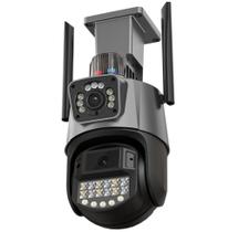 Câmera Wi-fi 4K 8MP Tela Dupla Visão Noturna Alarme Luz De Polícia 3 Night Vision Modes - Dual Smart