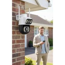 Câmera Wi-Fi Externa 3MP Dupla Lente Visão Noturna Cor Câmera Wi-Fi Externa 3MP Dupla Lente Visão Noturna Cor