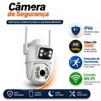 Câmera Wi-Fi IP66 com Ângulo Duplo Visão Noturna e Alerta no Celular Câmera Wi-Fi IP66 com Ângulo Duplo Visão Noturna e Alerta no Celular