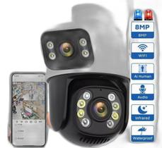 Câmera Wi-Fi Ptz Lente E Tela Dupla 360 5G Prova D' Agua 6Mp