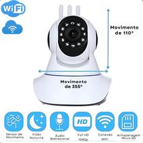 Câmera Wifi 3 Antenas Visão Noturna 360 Segurança Câmera Wifi 3 Antenas Visão Noturna 360 Segurança