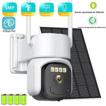 Câmera WiFi Externa Sem Fio De 5MP Com Energia Solar, Rotação De 360 Graus, Detecção PIR Humana E