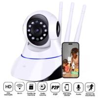 Câmera Wifi Ip 3 Antenas Visão Noturna 720p para Alta Segurança
