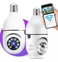 Câmera Wifi Lâmpada Segurança 360 Full Hd Noturna E À Prova