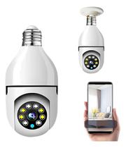 Camera Wifi Lampada Segurança Giratoria 360 Full Hd Noturna Branco