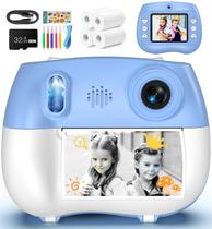 Câmera Yakry Kids Instant Print com jogos e leitor de MP3 azul